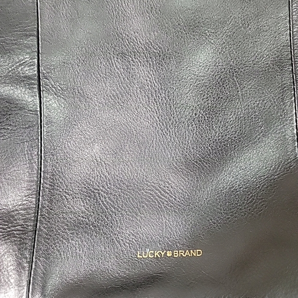 Lucky Brand Black  Shoulder Bag Hobo Slouch Cowhide Leather - Picture 2 of 7